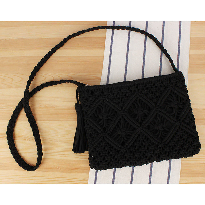 Handcrafted Macrame Shoulder Bag with Tassels Kalsten