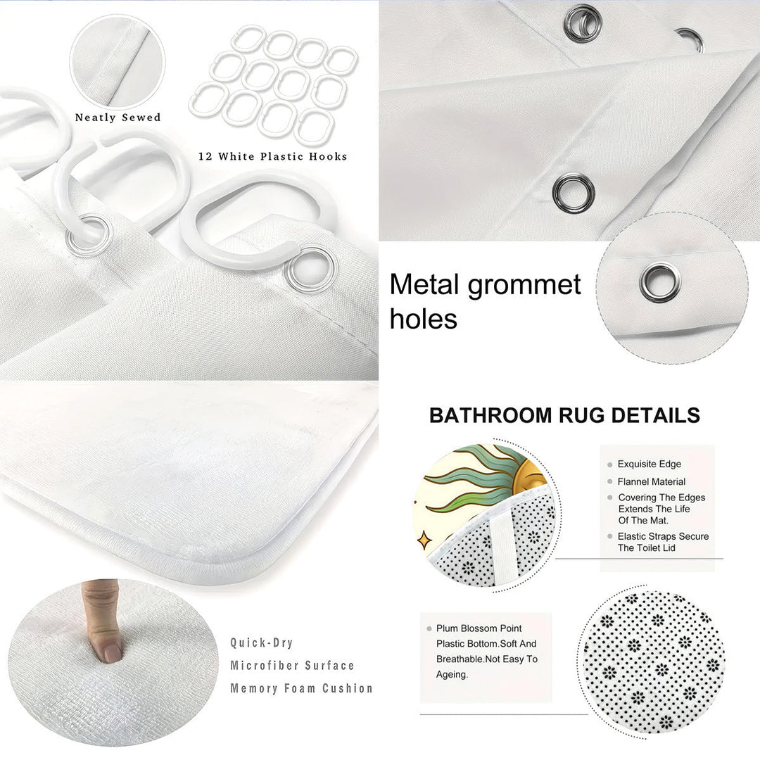 Celestial-Themed Four-Piece Bathroom Décor Set Kalsten