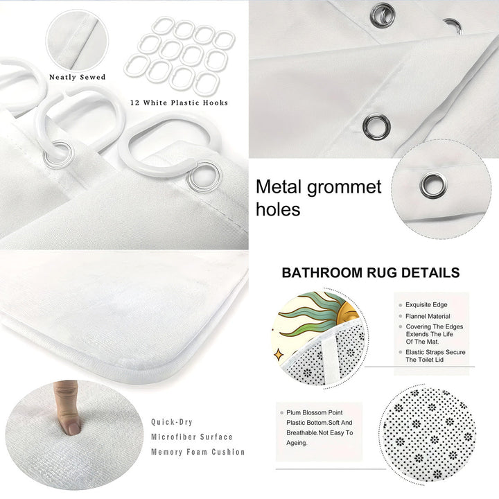 Celestial-Themed Four-Piece Bathroom Décor Set Kalsten