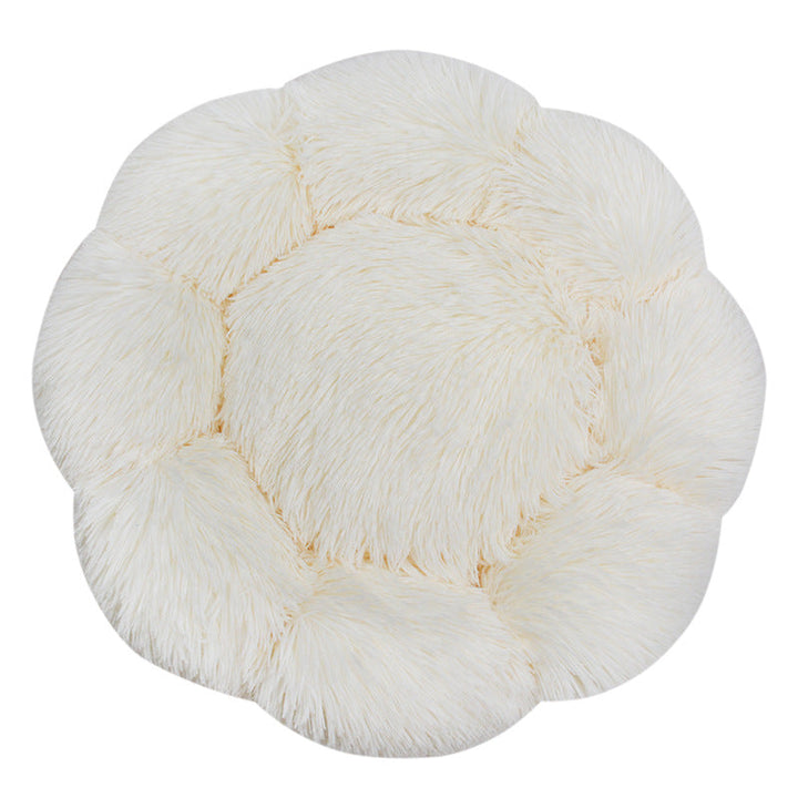 Flower-Shaped Plush Dog Bed