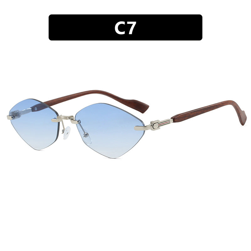 Women's geometric sunglasses with luxurious wooden arms and polarized lenses Kalsten