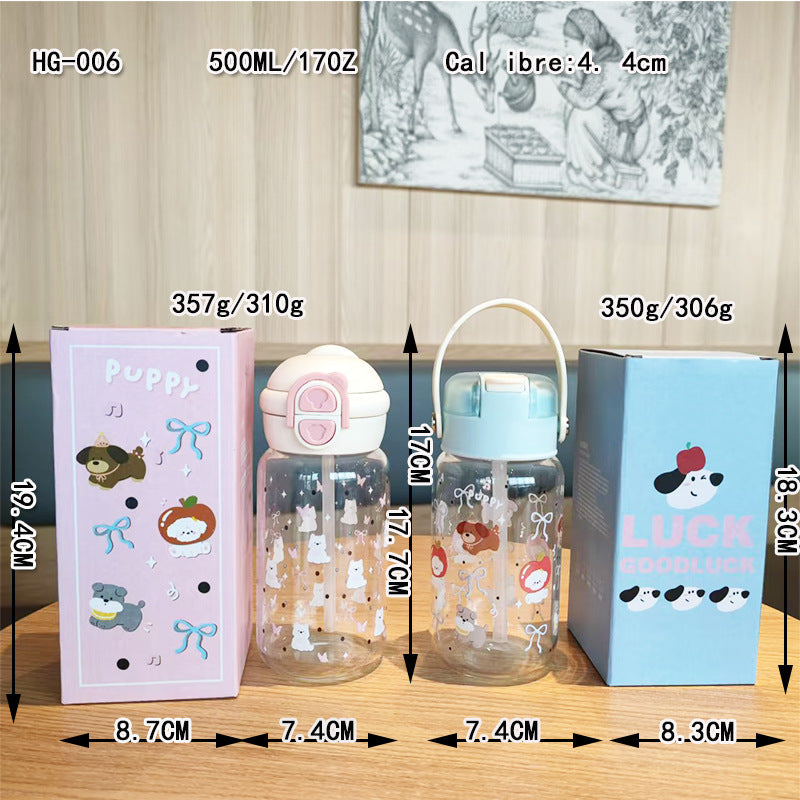 Ladies creative water bottle with integrated silicone carrying loop Kalsten