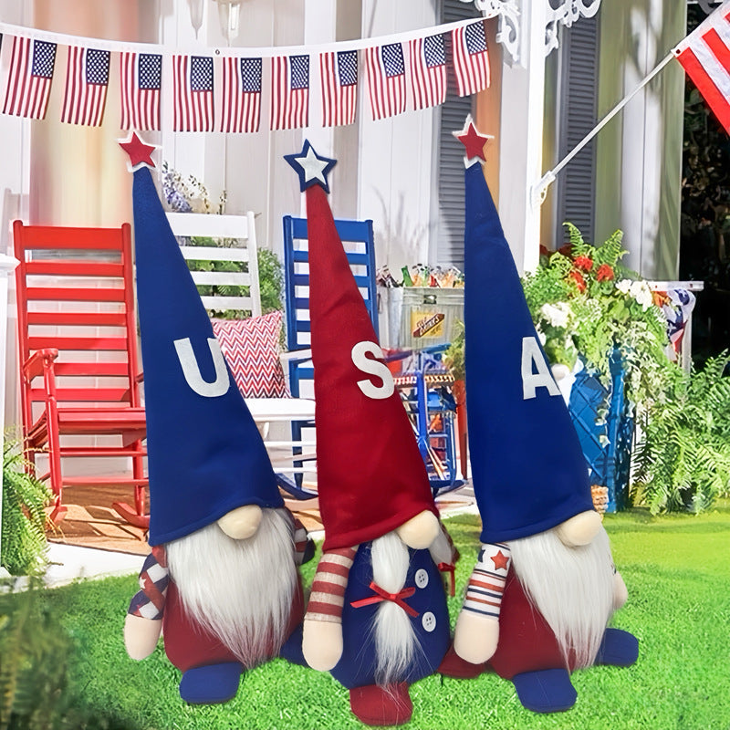 Unisex nan Plush Gnome Decorative Figure with Long Pointed Hat and Artificial Beard Kalsten