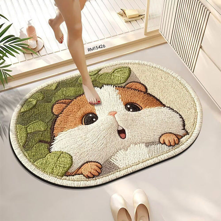 Adorable Animal-Themed Bath Mat Kalsten
