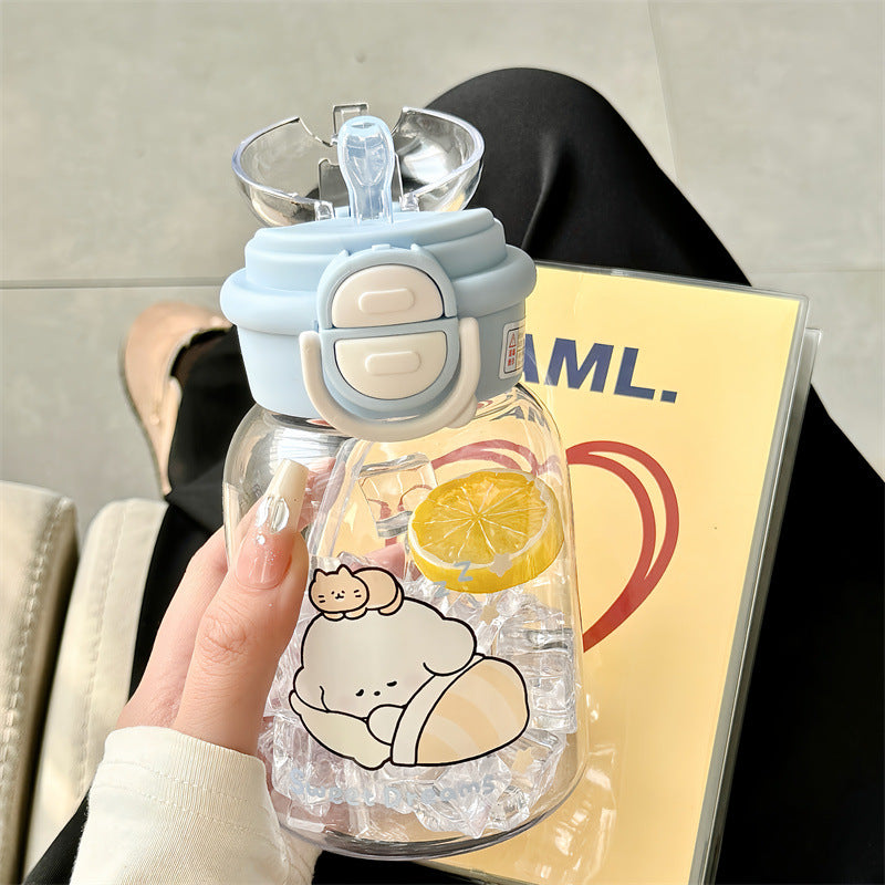 Women's water bottle with integrated fruit infuser and practical flip opening Kalsten