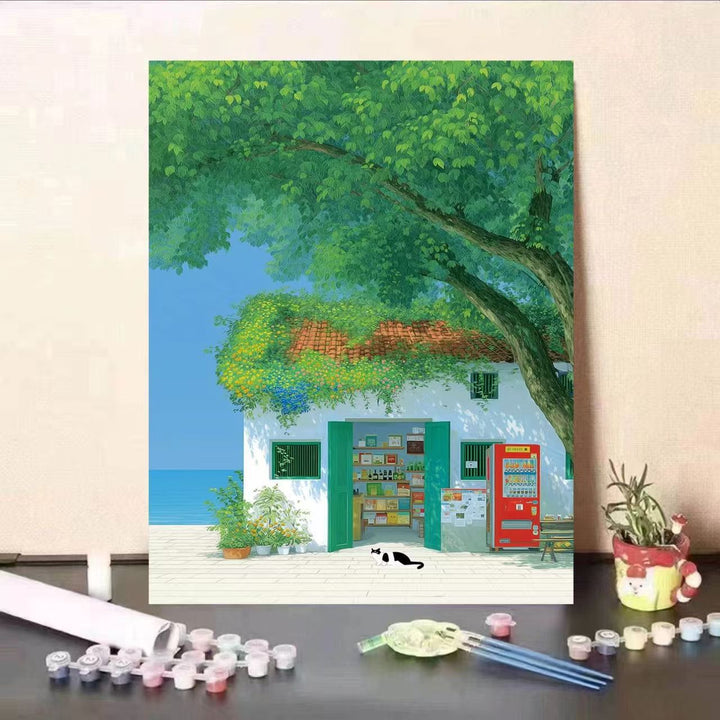 Scenic Coastal Village Canvas Art Kalsten