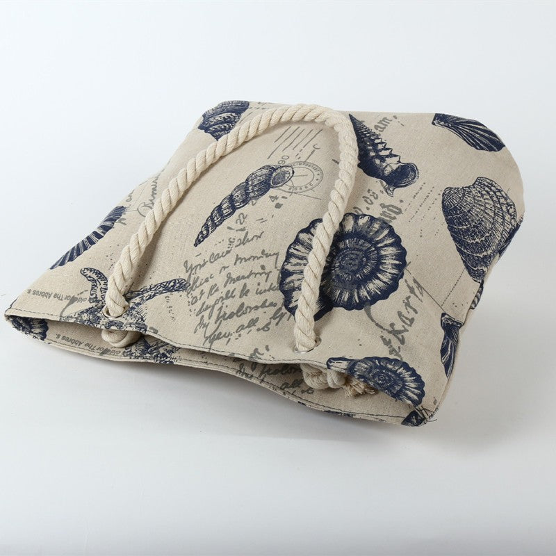 Beach bag in maritime design with sturdy rope handles Kalsten