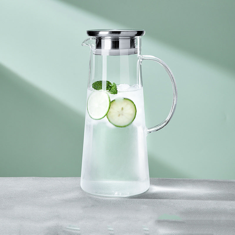Ladies elegant glass jug with heat insulating lid Kalsten