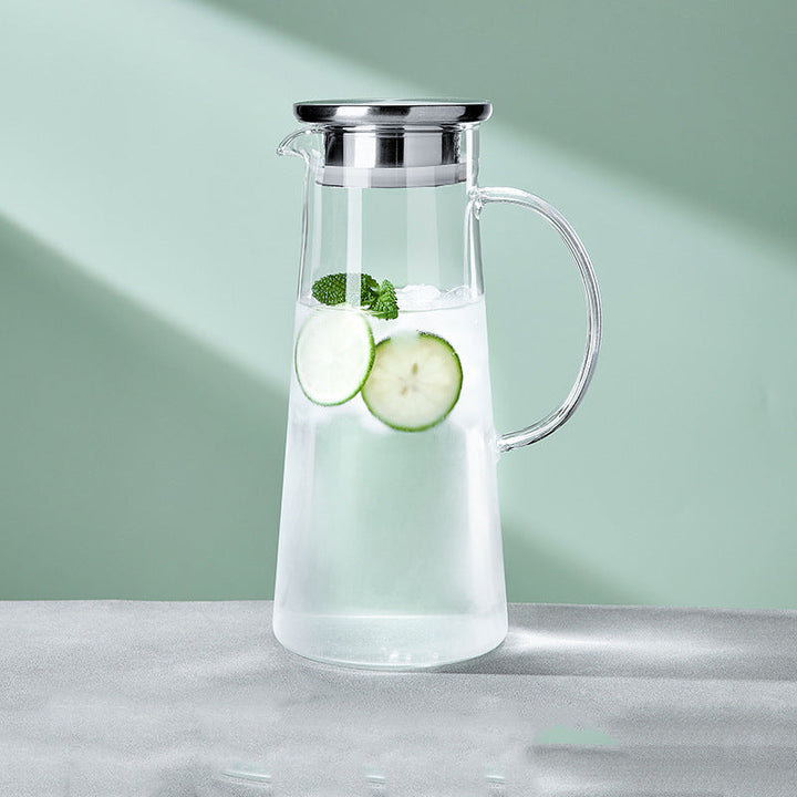 Ladies elegant glass jug with heat insulating lid Kalsten
