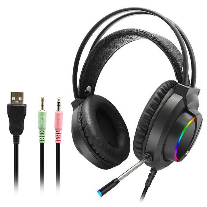 Men's Gaming Headset with RGB Lighting and Noise-Canceling Microphone Kalsten