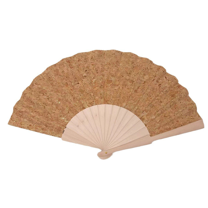 Ladies handcrafted fan made of cork and wood Kalsten