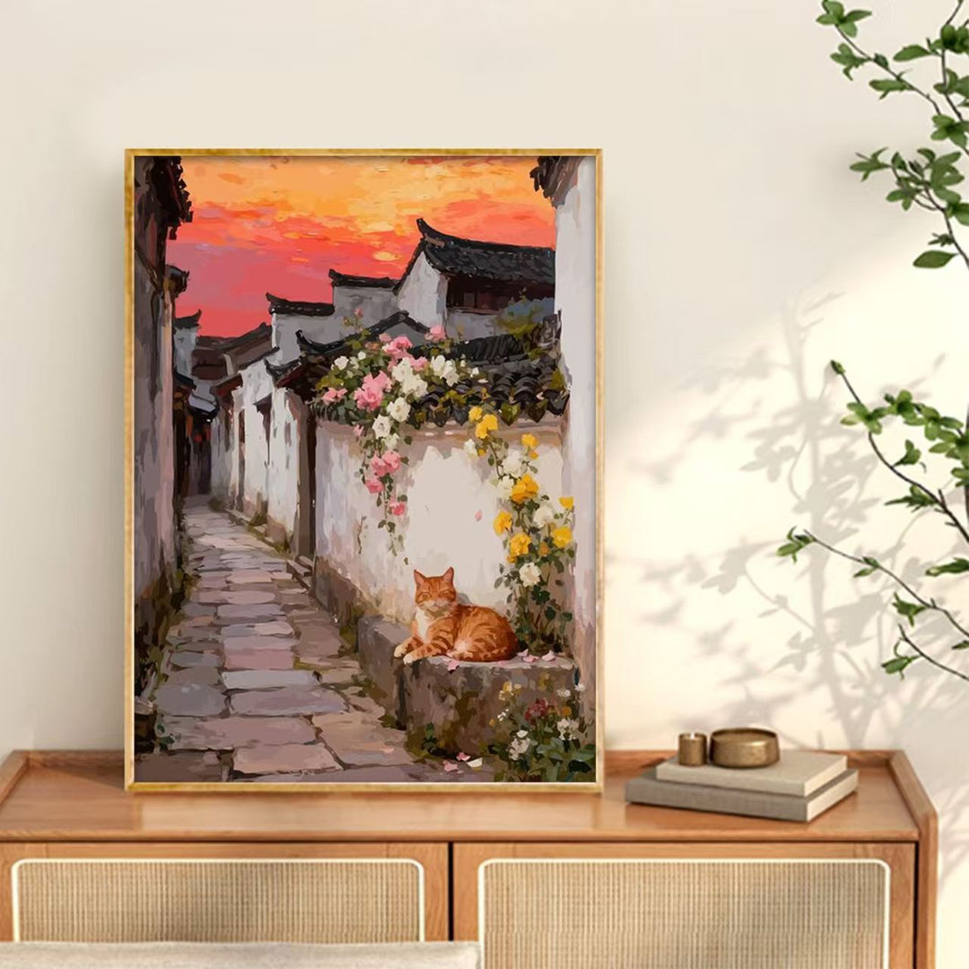 Yawning Cat Canvas Wall Art Print Kalsten