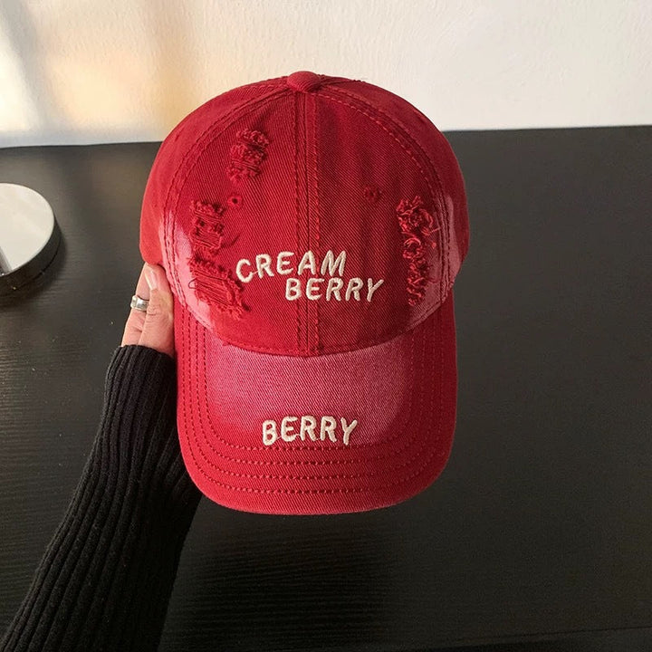 Women's Distressed Denim Baseball Hat Kalsten