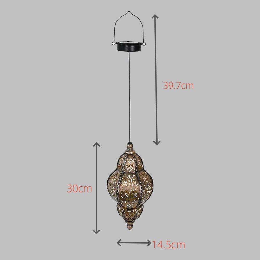 Ornate Filigree Hanging Projection Pendant Lamp With Adjustable Cord And LED-Compatible Socket Kalsten