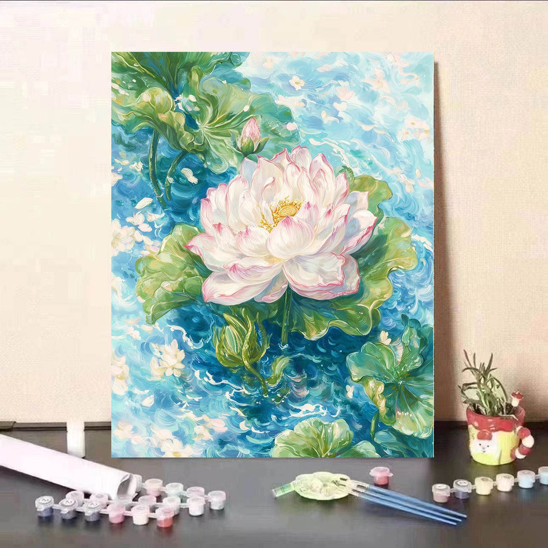 DIY Water Lily and Koi Fish Canvas Painting Kit Kalsten