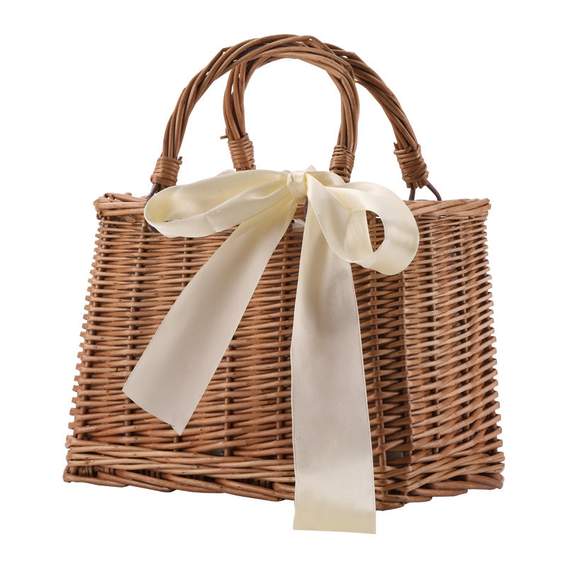 Women's basket bag with elegant bow decoration Kalsten