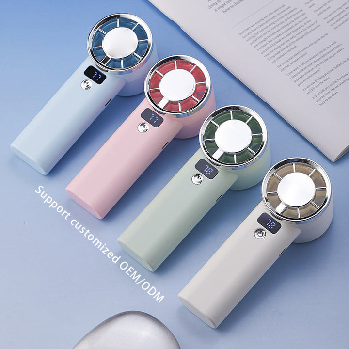 Ladies handheld fan with digital display and 3000mAh battery Kalsten