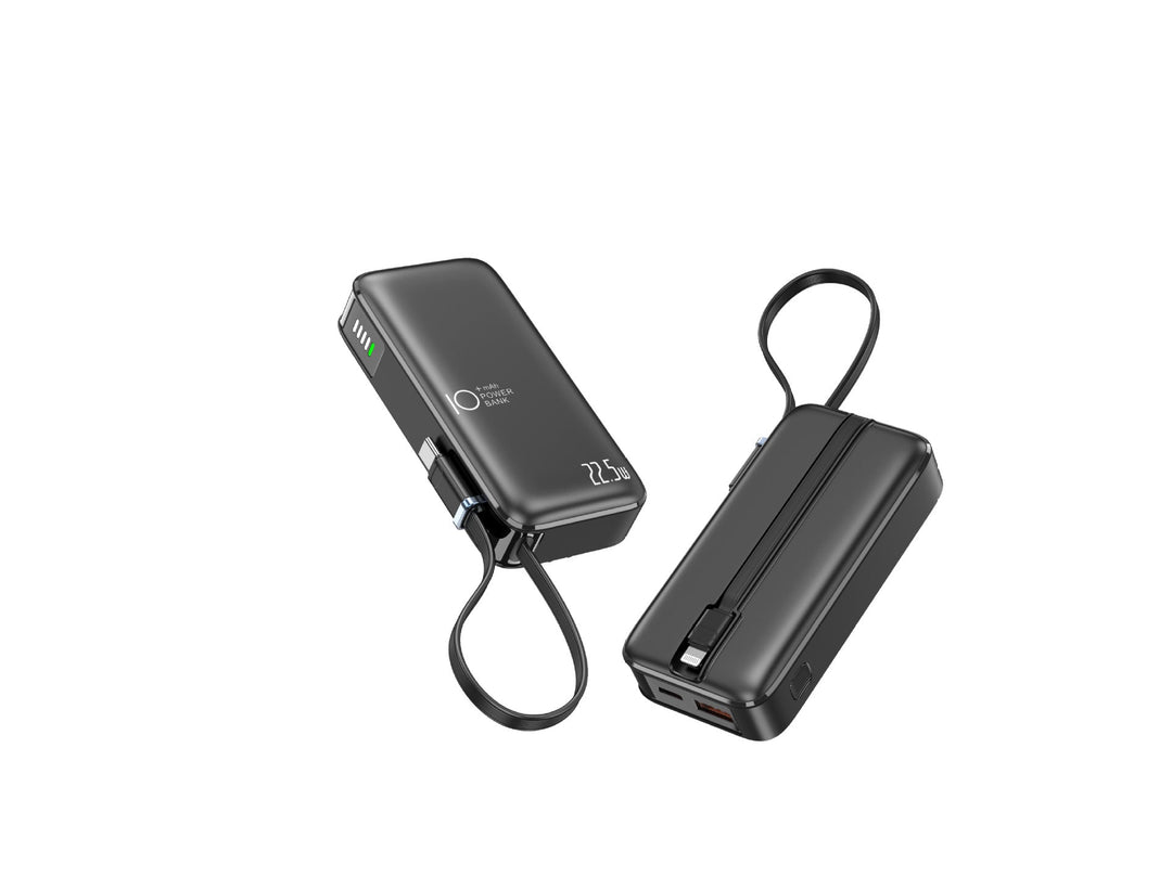 Portable power bank with fast USB-C charging function and integrated LED display Kalsten