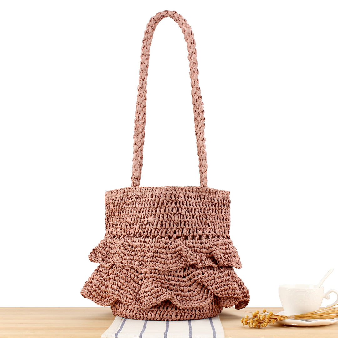 Braided backpack bag with stylish ruffle details Kalsten