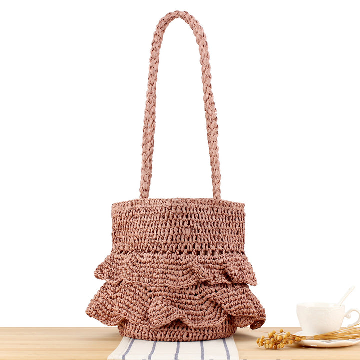 Fashionable Braided Bag with Ruffles Kalsten