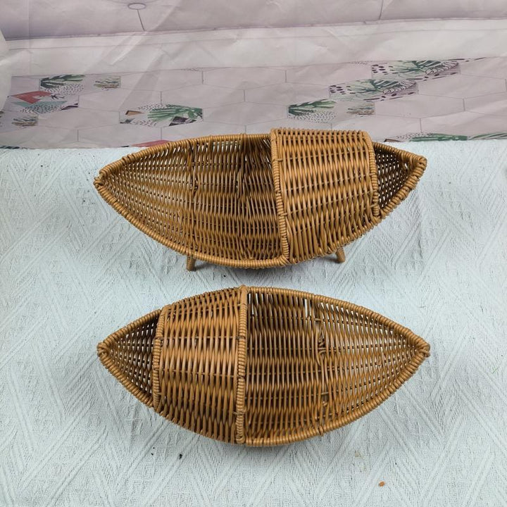 Decorative Woven Boat-Shaped Basket Kalsten