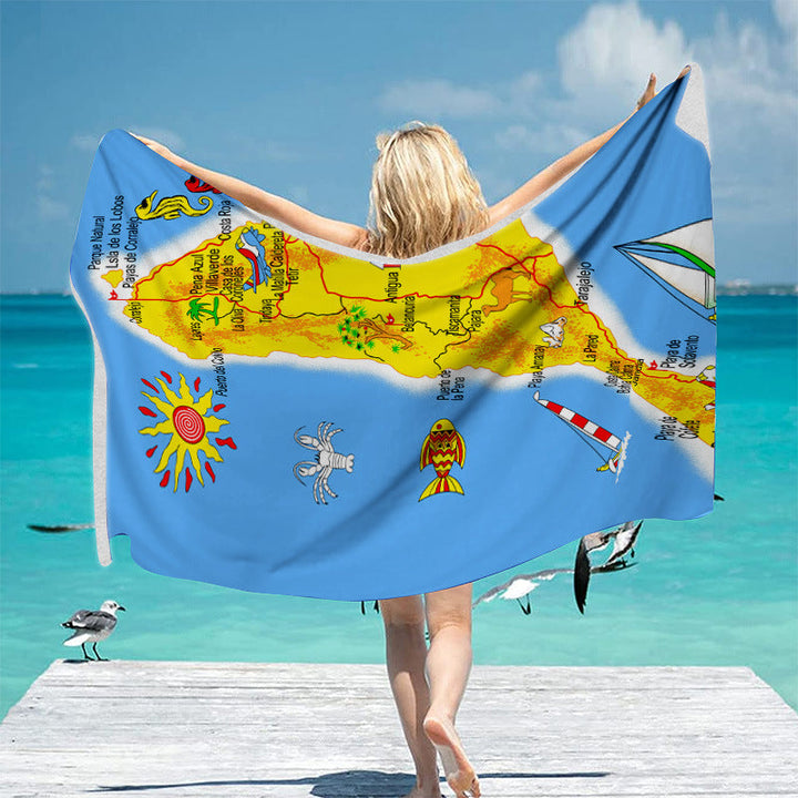 Beach towel with unique geographical motifs Kalsten
