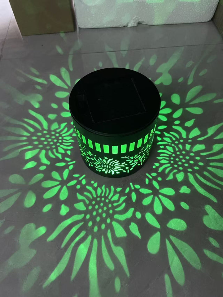 Solar Projection Garden Light With Decorative Floral Pattern And Dusk-To-Dawn Sensor Kalsten