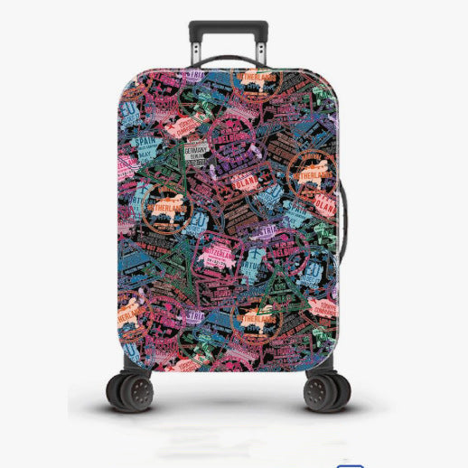 Unisex nan robust Hartschalen Trolley with nostalgic railway collage print, fully rotating smooth-running wheels and retractable telescopic handle Kalsten