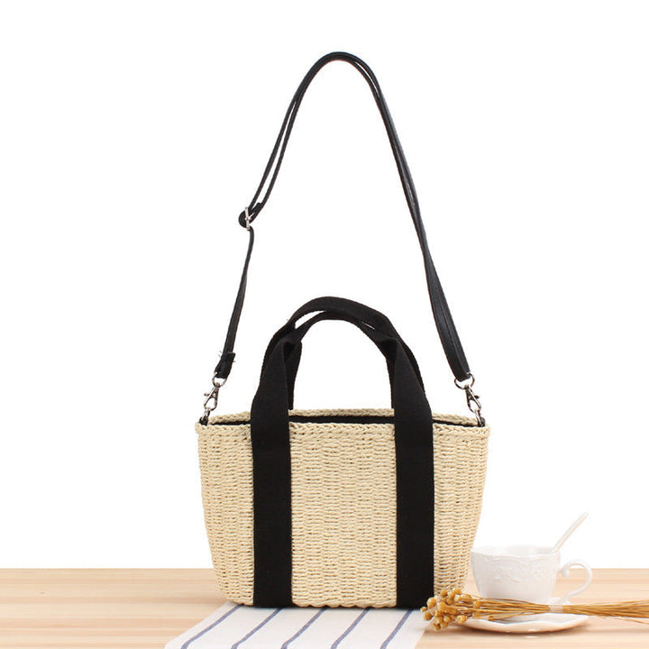 Elegant Braided Handbag with Contrasting Shoulder Straps Kalsten