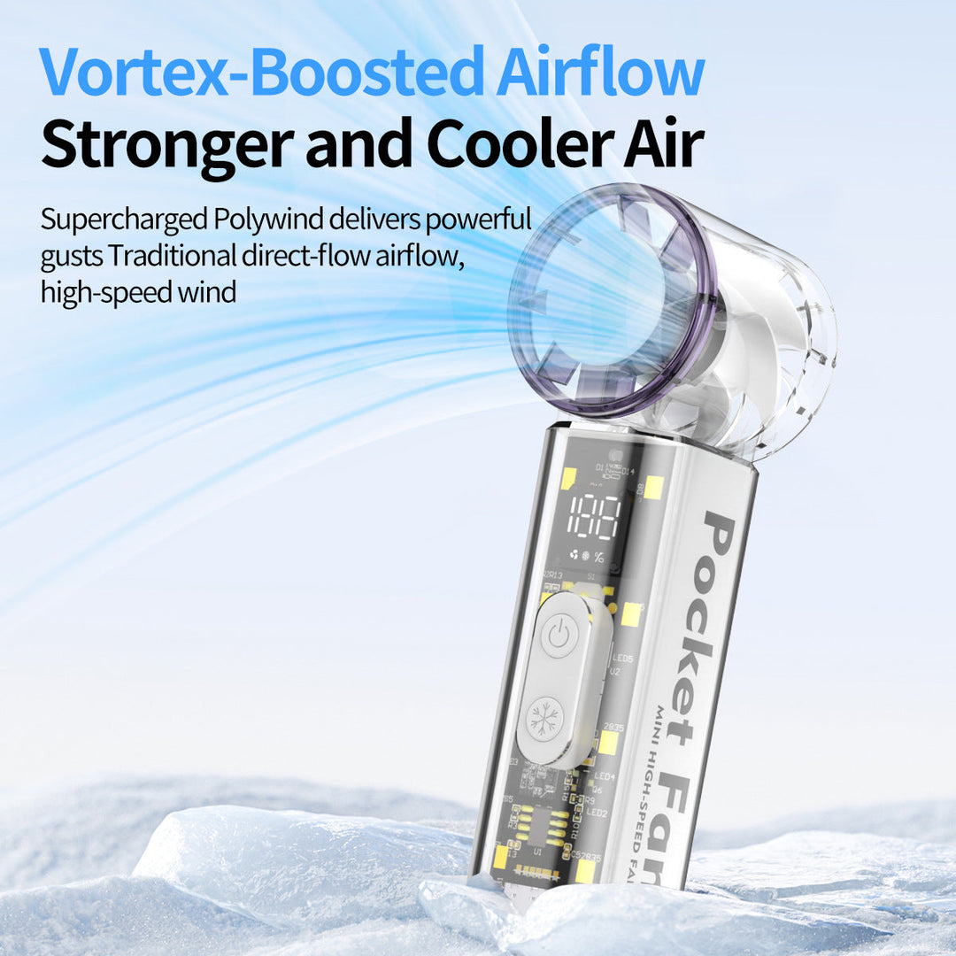 Women Portable High-Speed Mini Fan with LED Display Kalsten