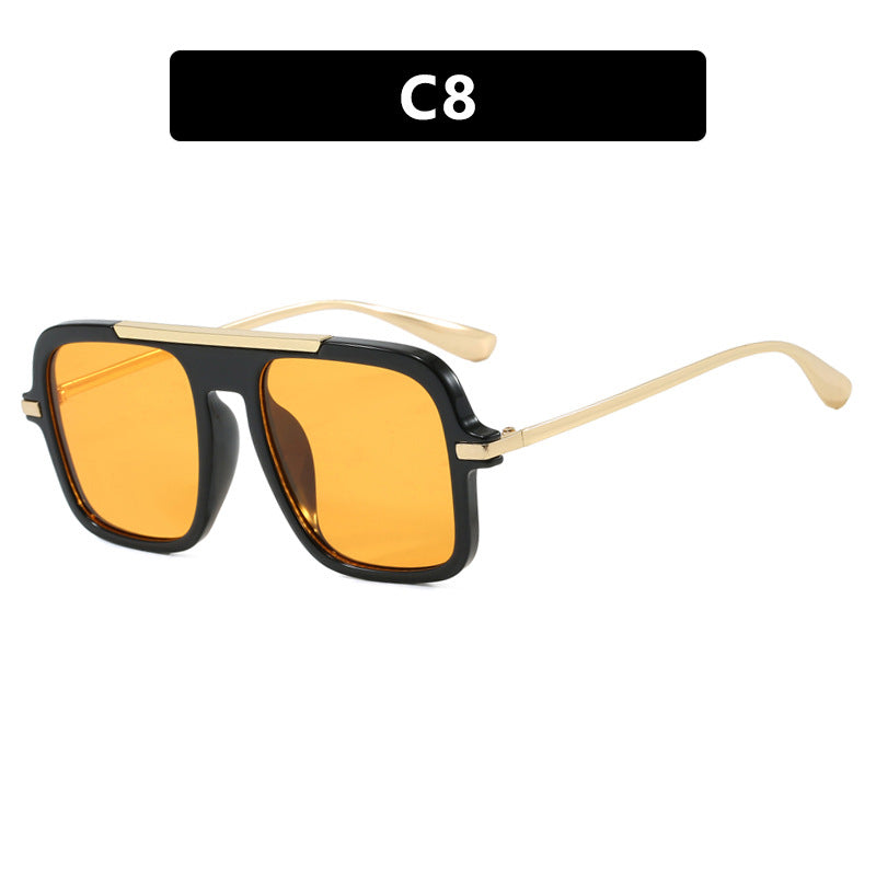 Women's square designer sunglasses with gold accents and protective UV filter Kalsten