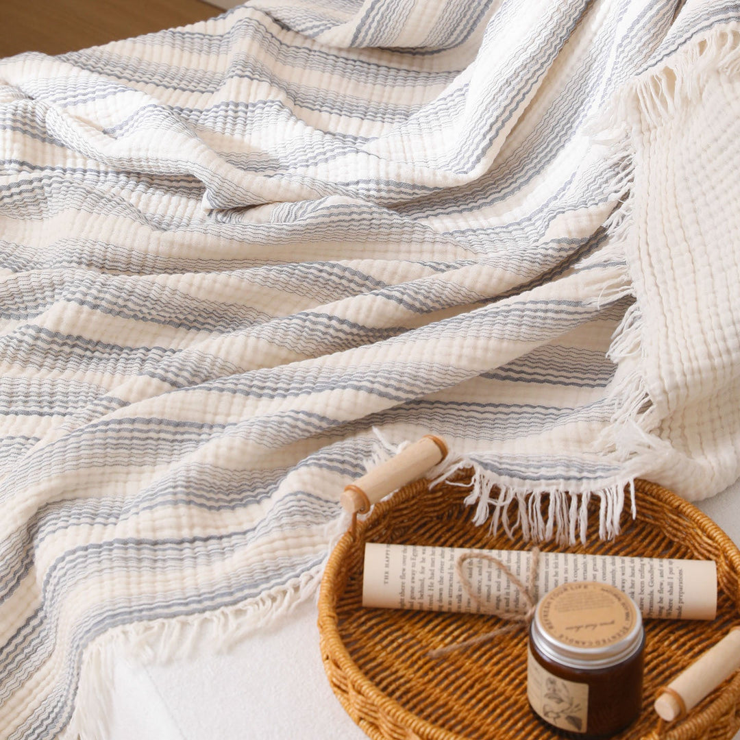 Women modern and stylish waffle structure plaid blanket Kalsten