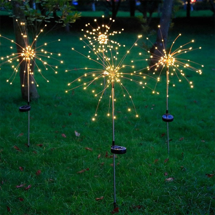 Solar Firework Garden Stake LED Starburst Light With Telescoping Stainless Stake Kalsten