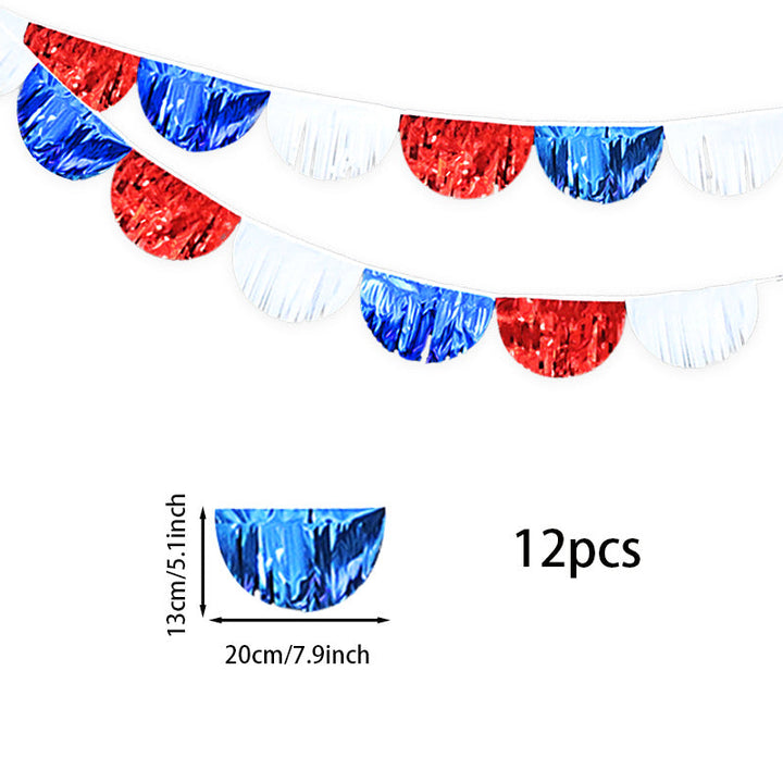 Unisex nan decorative half-circle fringed garland made of metallic foil twelve-piece party decoration with reusable hanging loops Kalsten