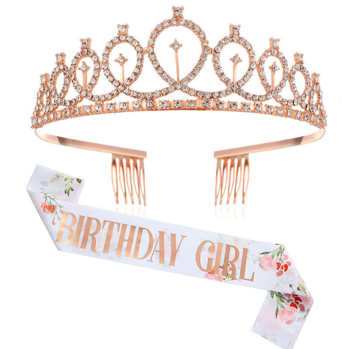 Ladies Sparkling Crown with Rhinestone Decorations Kalsten