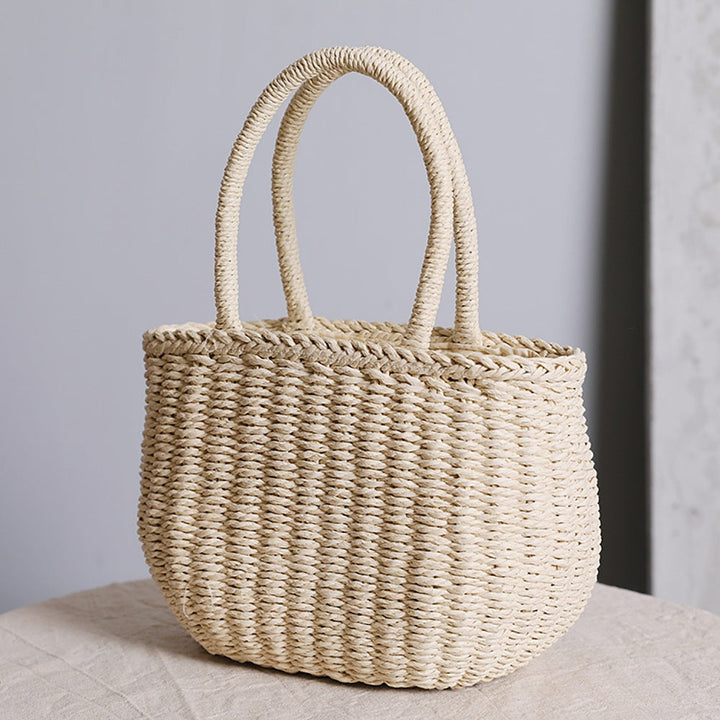 Handwoven basket bag with curved handles Kalsten