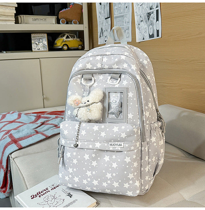Cute Star-Embellished School Backpack