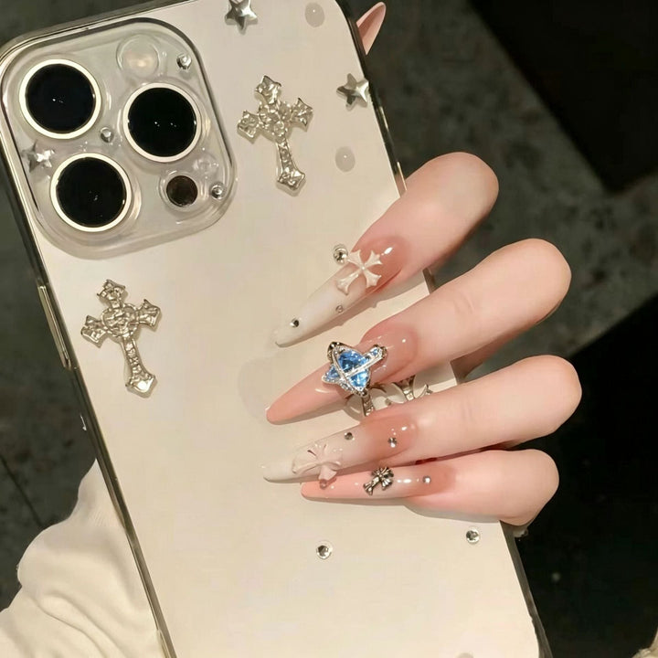 Artistic Nail Art Extensions with Floral Accents Kalsten