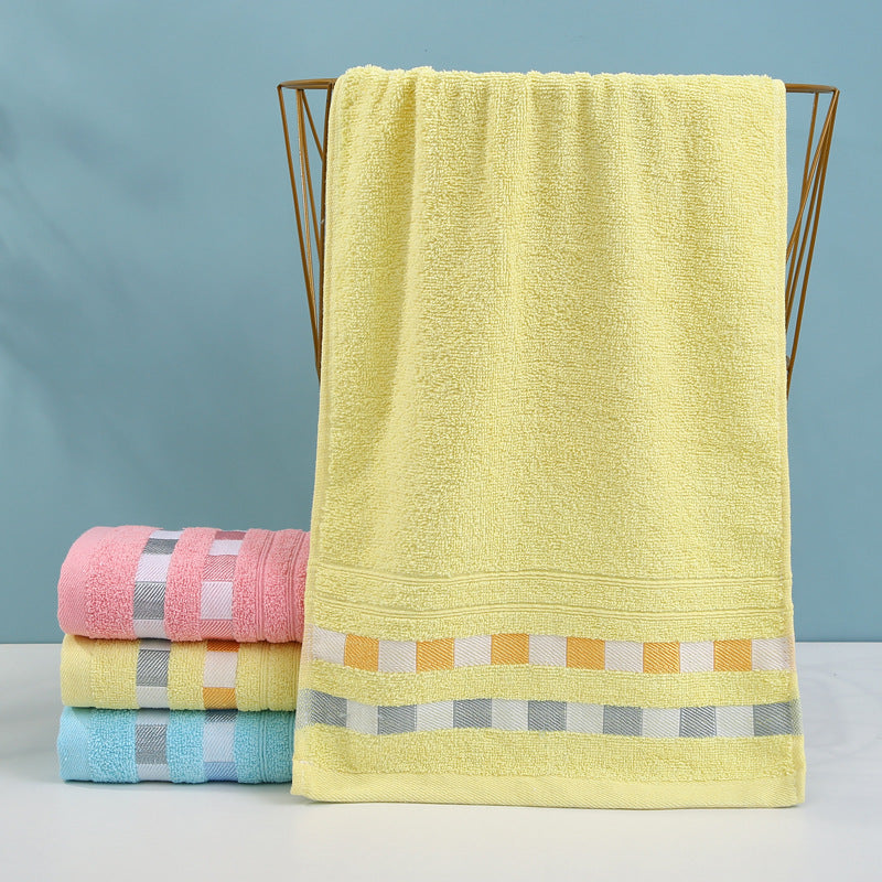 Luxury terry towel with modern check pattern Kalsten