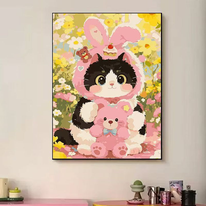 Playful Cat-Themed Illustration Wall Art Kalsten