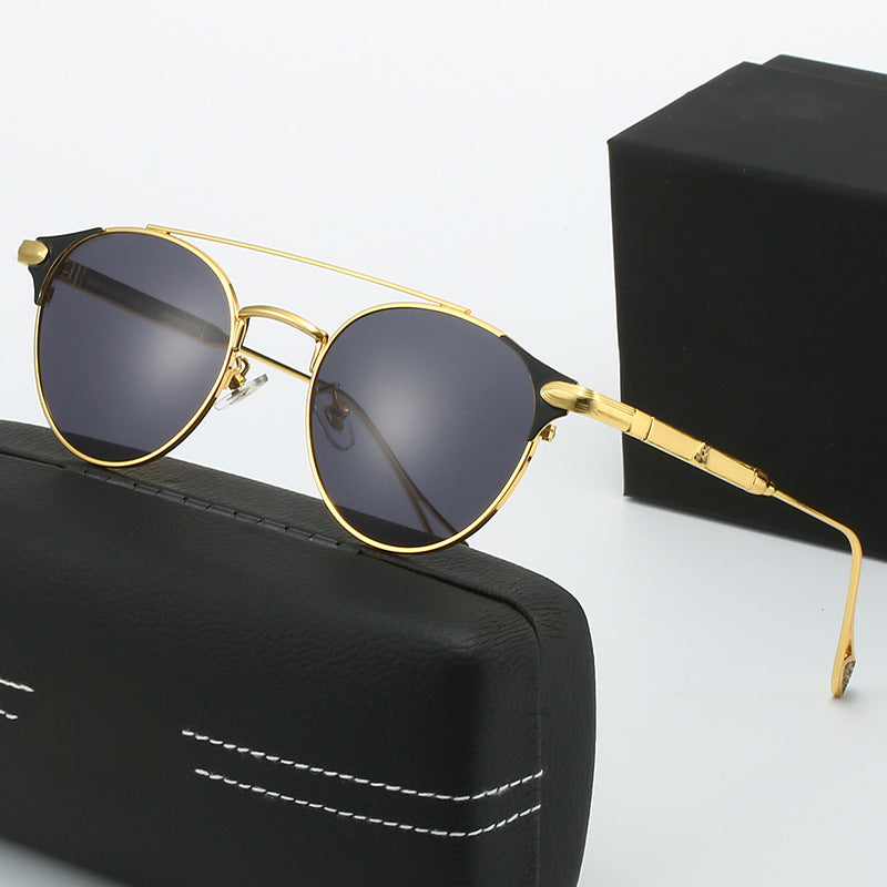 Women's round vintage sunglasses with high-quality metal frame and durable design Kalsten