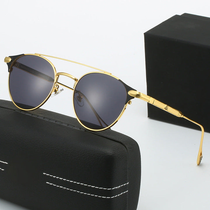Women's round vintage sunglasses with high-quality metal frame and durable design Kalsten