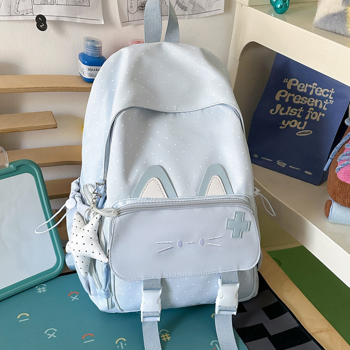 Cute Cat-Themed Durable School Backpack
