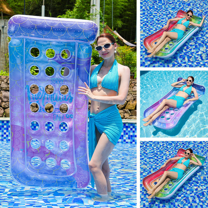 Ladies Inflatable Comfort Pool Lounge with Integrated Cup Holders Kalsten
