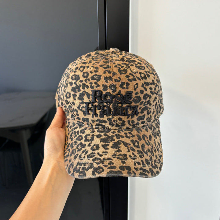 Women's Distressed Leopard Print Baseball Cap Kalsten