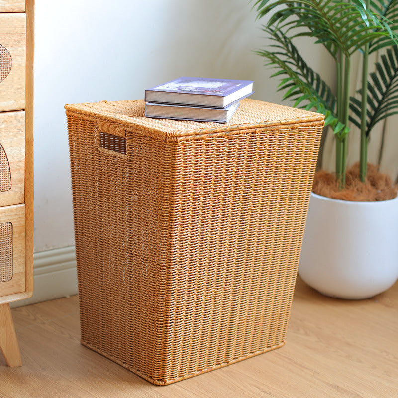 Handcrafted Rectangular Wicker Laundry Hamper Kalsten