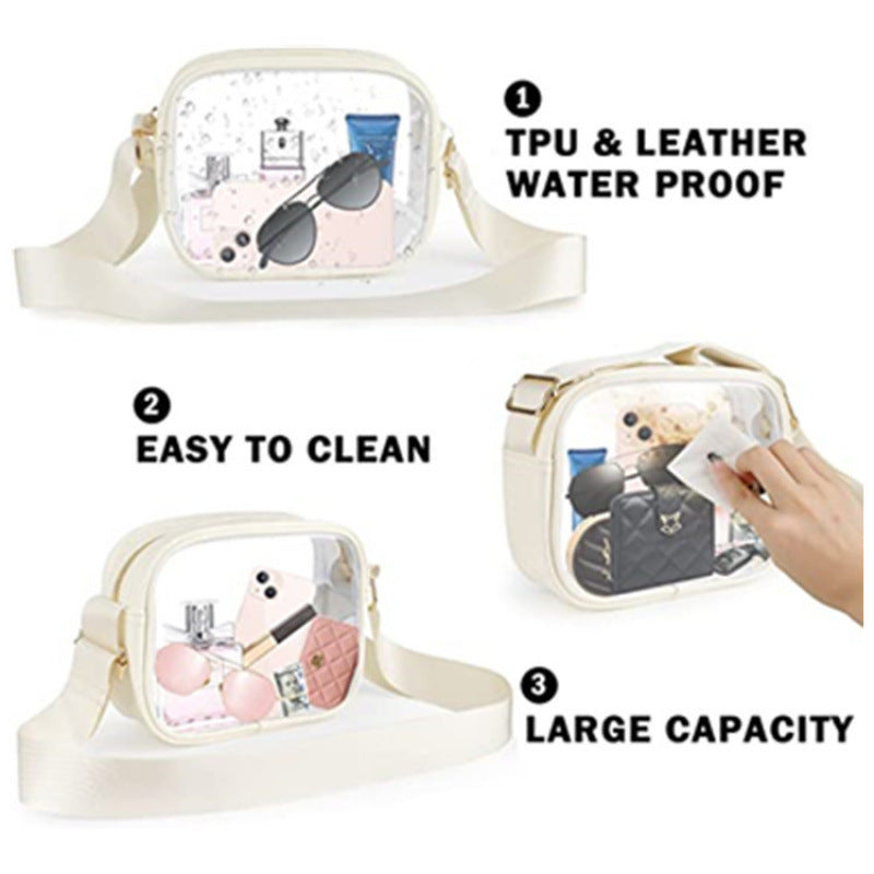 Practical shoulder bag with transparent inserts Kalsten