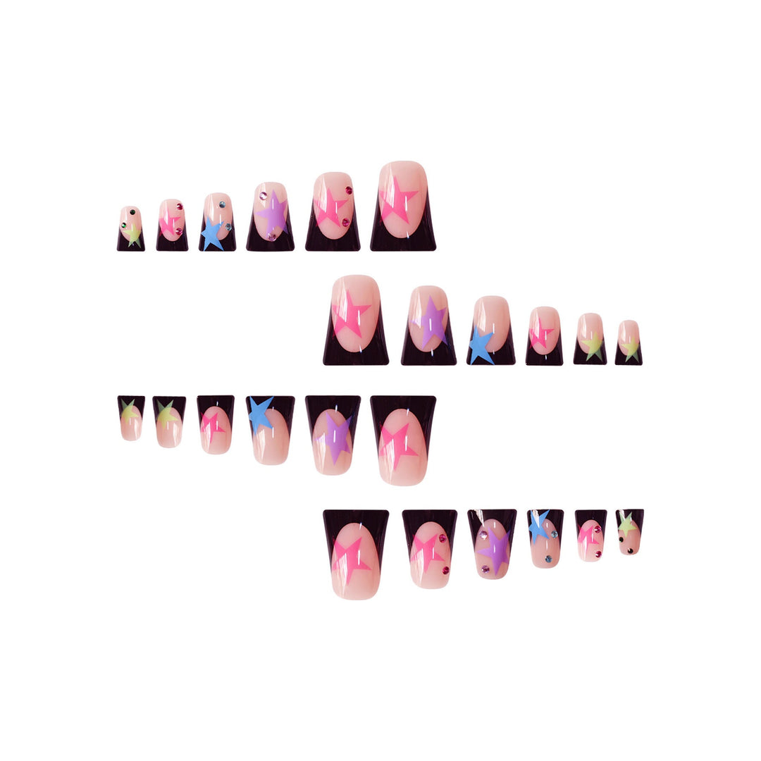 Artistic Stiletto Nail Art Set with Star Accents Kalsten