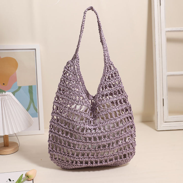 Trendy net tote bag with gathered design Kalsten