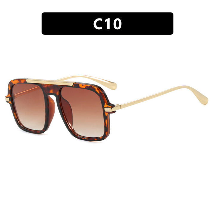 Women's square designer sunglasses with gold accents and protective UV filter Kalsten